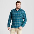 Men's Big & Tall Standard Fit Plaid Flannel Shirt - Goodfellow & Co Green