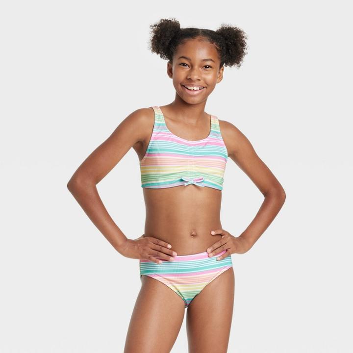 Girls' Venice Striped Bikini Set - Art Class