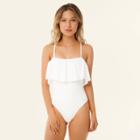 Target Women's Ruffle Flounce Bandeau One Piece Swimsuit - Sugar Coast By
