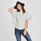 Women's Striped Ruffle Sleeve Top - Universal Thread Blue