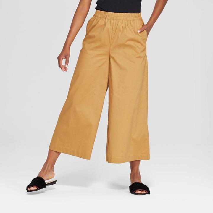 Women's Wide Leg Ankle Pants - Who What Wear Tan