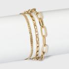 Paperclip Chain Bracelet Set - A New Day Gold