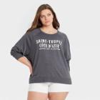 Grayson Threads Women's Plus Size Saint-tropez Graphic Sweatshirt - Charcoal Gray