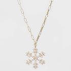Sugarfix By Baublebar Snowflake Pendant Necklace - Pearl, White