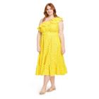 Women's Plus Size Polka Dot One Shoulder Dress - Lisa Marie Fernandez For Target Yellow/white