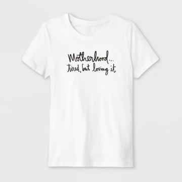 Shinsung Tongsang Women's 'motherhood' Short Sleeve Graphic T-shirt - White