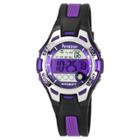 Women's Armitron Digital And Chronograph Sport Resin Strap Watch - Purple, Black/purple