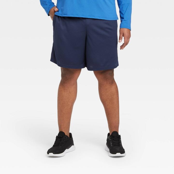 Men's Big & Tall Mesh Shorts - All In Motion Navy Xxxl, Blue
