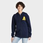 Netflix Women's To All The Boys 3 Varsity Letter Zip-up Hooded Graphic Sweatshirt - Navy