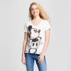 Women's Disney Mickey Mouse & Friends Short Sleeve Drapey T-shirt - White