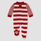 Burt's Bees Baby Baby Rugby Striped Sleep N' Play - Dark Red Newborn