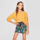 Girls' V-neck Chenille Sweater - Art Class Gold
