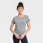 Women's Essential Crewneck Short Sleeve T-shirt - All In Motion Heathered Black