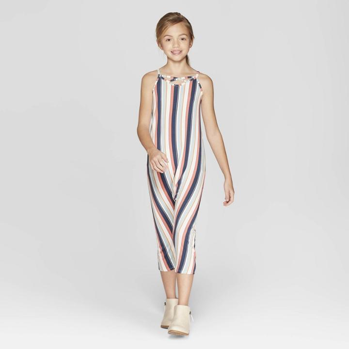 Girls' Slouchy Knit Jumpsuit - Art Class Blue
