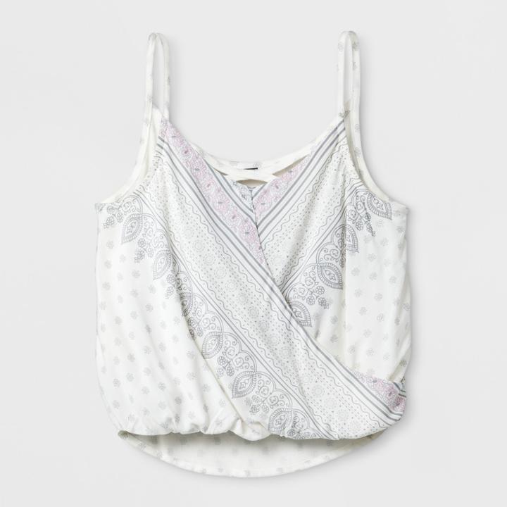 Girls' Boho Print V-neck Tank Top - Art Class White