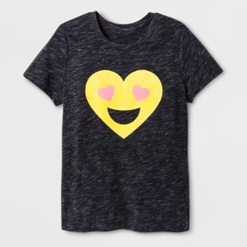 Shinsung Tongsang Women's Short Sleeve Emoji T-shirt - Black