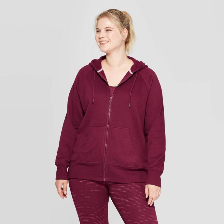 Women's Plus Size Authentic Fleece Sweatshirt Full Zip - C9 Champion Dark Berry