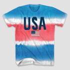 Mad Engine Men's America Vertical Tie-dye Short Sleeve Graphic T-shirt - Blue/red