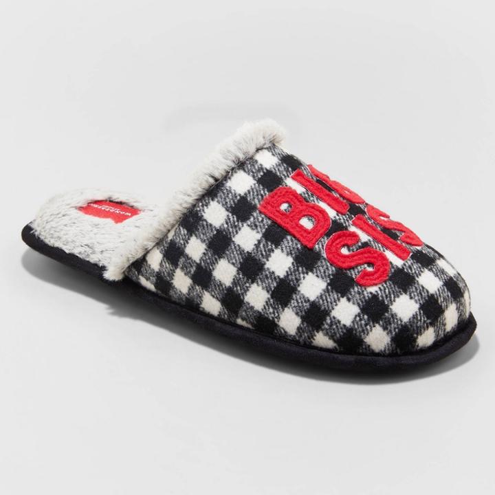 Women's Family Sleep Big Sis Bear Slippers - Wondershop Black