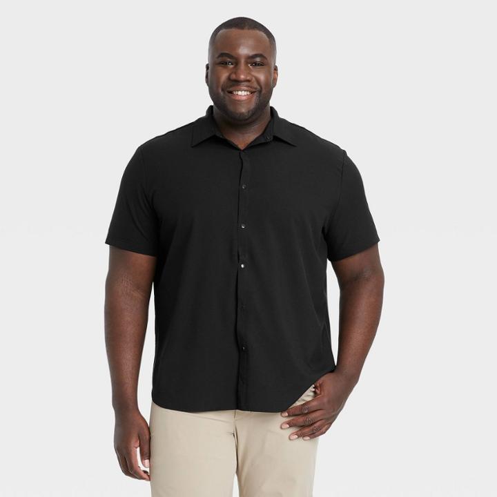 Men's Adventure Button-up T-shirt - All In Motion Black