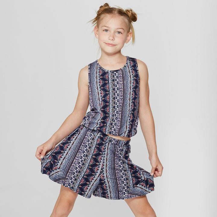 Girls' Printed Tank Top - Art Class Blue