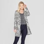 Women's Animal Print Cardigan - Jillian Nicole - Black L, Black Gray White