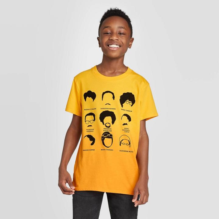 Fifth Sun Petitekids' Heroes Silhouette Short Sleeve T-shirt - Gold M, Boy's,