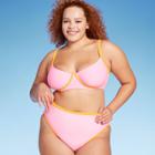 Women's Colorblock Underwire Bikini Top - Wild Fable Light Pink/orange
