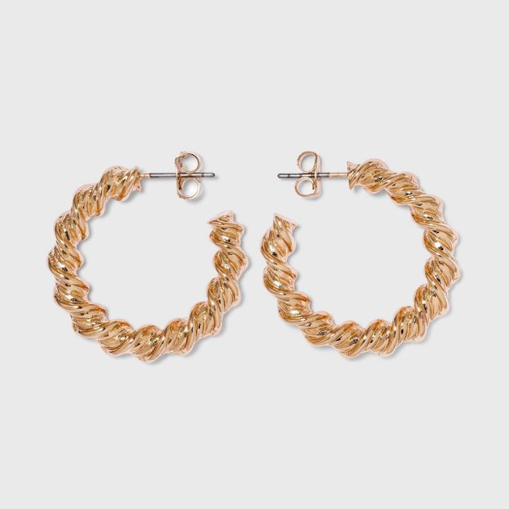 Gold Twisted Hoop Earrings - A New Day Gold