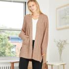 Women's Cable Knit Open-front Cardigan - A New Day Cream