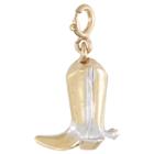 Target 14kt Gold And Silver Bonded Cowboy Boot Charm With Spring Ring-yellow Gold,