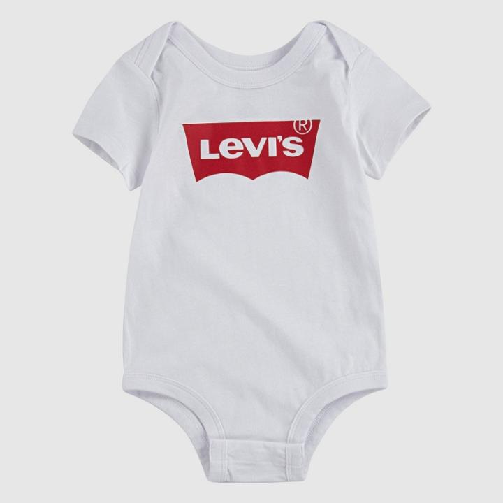Levi's Baby Short Sleeve Batwing Bodysuit - White Newborn