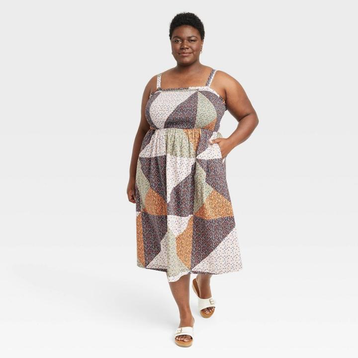 Women's Plus Size Smocked Tank Dress - Universal Thread Floral