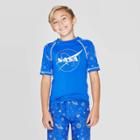 Boys' Nasa Logo Planets Rash Guard - Blue S, Boy's,