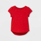Toddler Girls' Holly Short Sleeve T-shirt - Cat & Jack Red