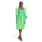 Plaid Long Sleeve Smocked Tie Waist Dress - Christopher John Rogers For Target Green