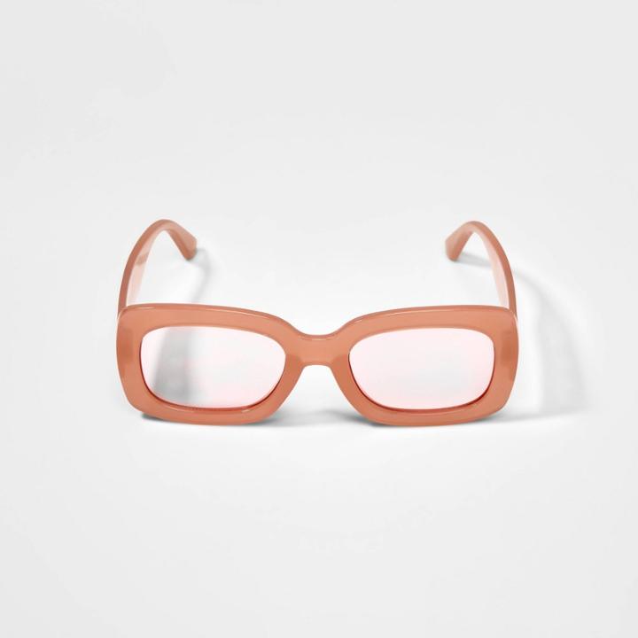 Girls' Daisy Print Rectangle Sunglasses - Art Class Pink