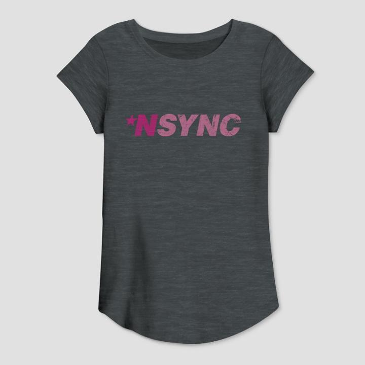 Extreme Concepts Girls' Nsync Short Sleeve T-shirt - Charcoal Gray