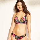 Women's Dream Lightly Lined V Wire Bikini Top - Shade & Shore Black Floral