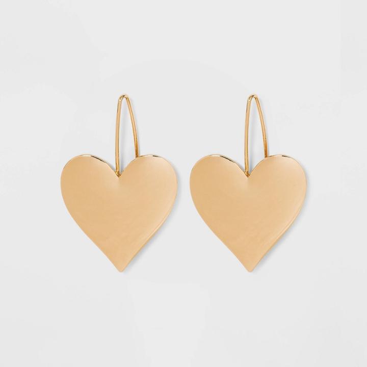 Sugarfix By Baublebar Shiny Heart Drop Earrings - Gold