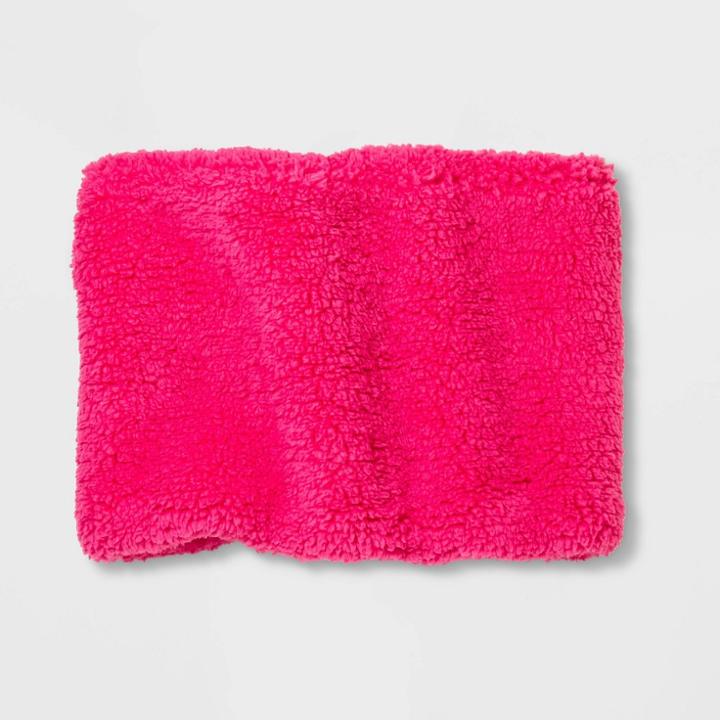 Girls' Fleece Neck Warmer - Cat & Jack Pink One Size, Girl's