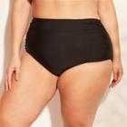 Women's Plus Size High Waist Bikini Bottom - Kona Sol Black