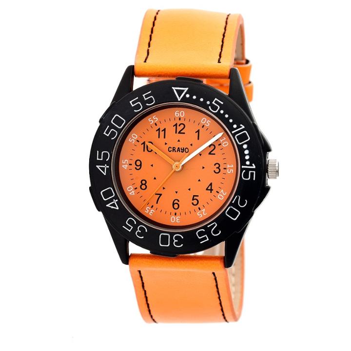 Women's Crayo Fun Leather Strap Watch-orange, Orange