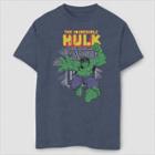 Boys' Marvel Hulk Stamp Short Sleeve T-shirt - Navy Heather