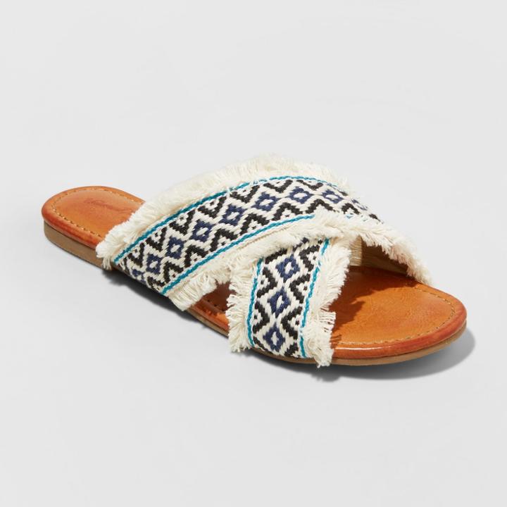 Women's Jupiter Cross Band Slide Sandals - Universal Thread Cream (ivory)