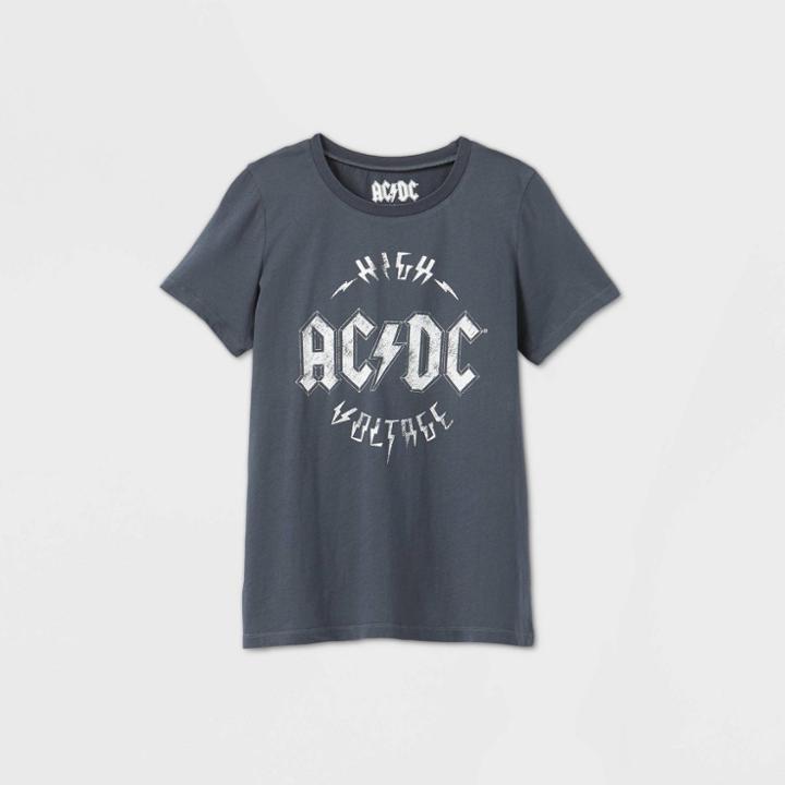 Women's Ac/dc High Voltage Short Sleeve Graphic T-shirt - Blue