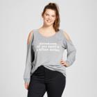Modern Lux Women's Long Sleeve Plus Size Sometimes All You Need Is A Billion Dollars Cold Shoulder Graphic Sweatshirt - Modern