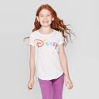 Petitegirls' Disney Logo Short Sleeve T-shirt - Cream Xs, Girl's, Beige