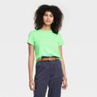 Women's Short Sleeve Shrunken T-shirt - Universal Thread Green