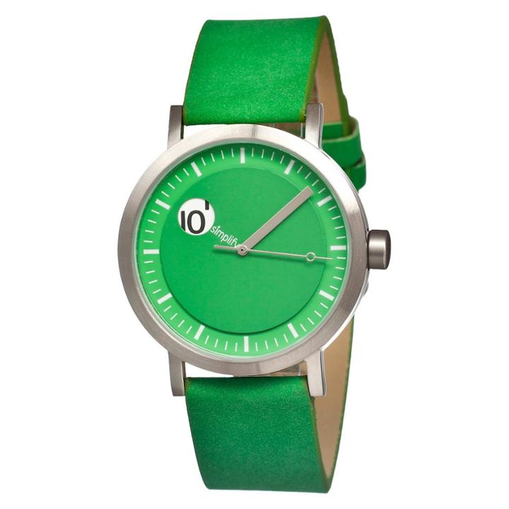 Women's Simplify The 200 Watch With Unique Cut-out Hour Display - Green